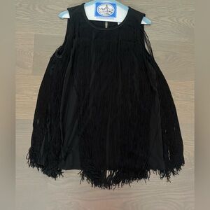 Carmen Marc Valvo Black Fringe women’s top